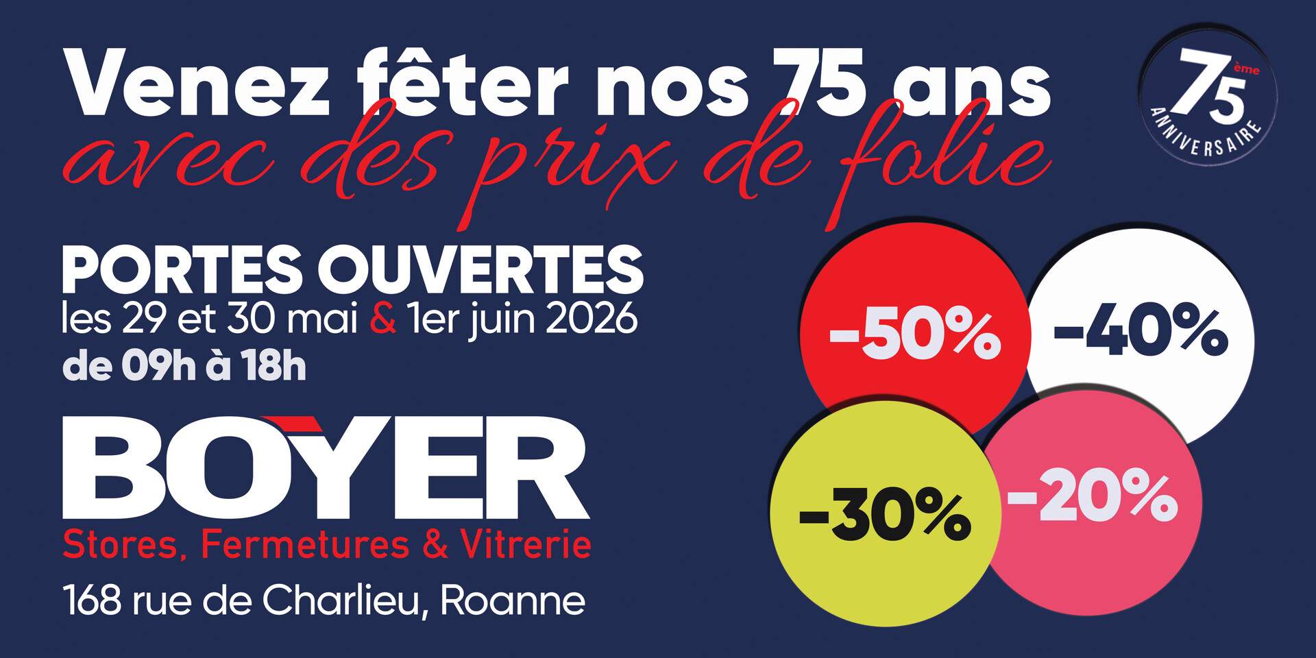 75 ans Boyer - Portes Ouvertes 29-30 mai & 1er juin 2026